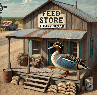 Bamboozled by tough Texas teal and support your local feed store