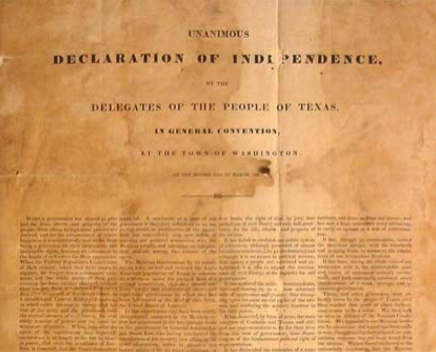 Texas History Roundup – March 2, Texas Independence Day